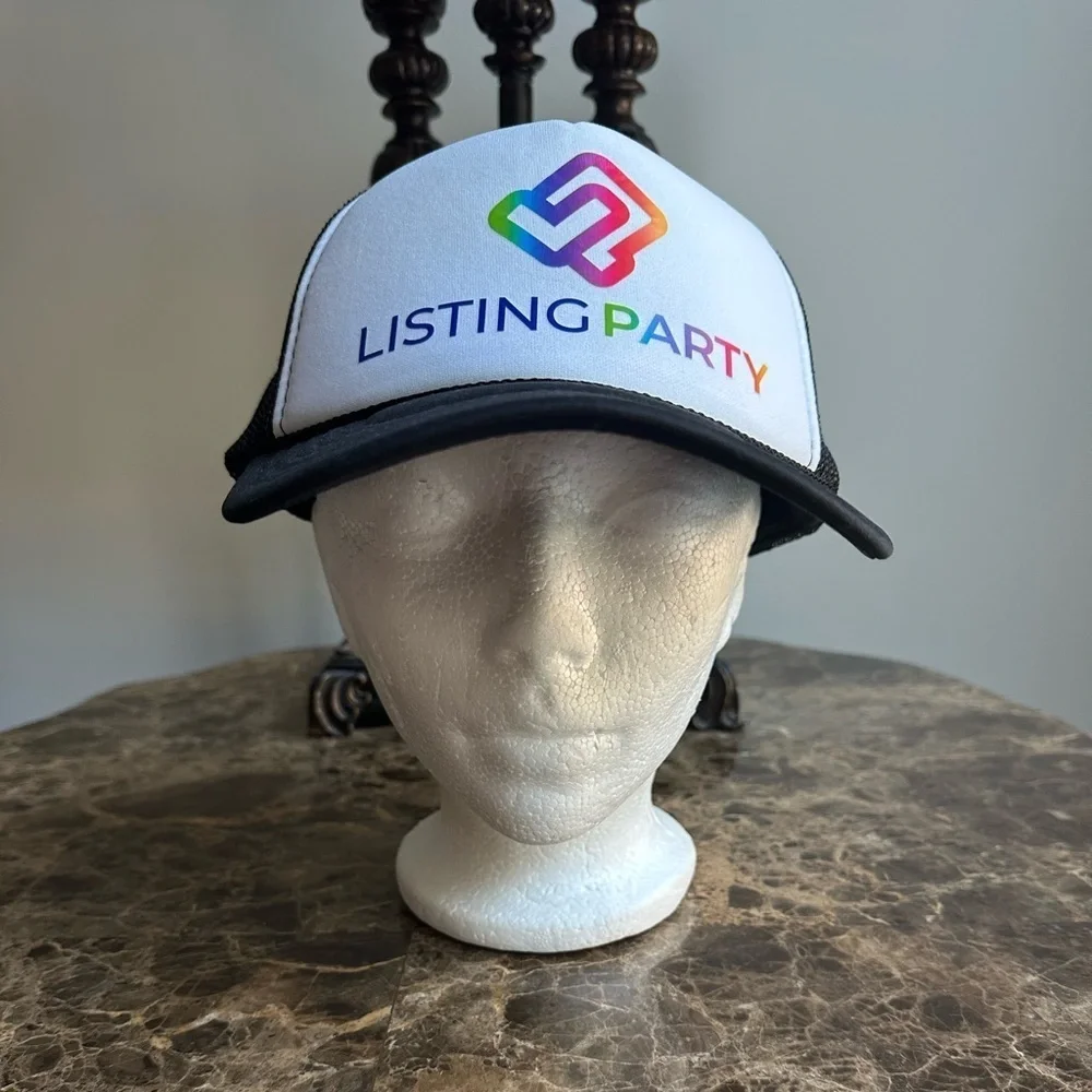 List Perfectly Black & White w/ Neon Type Baseball Cap